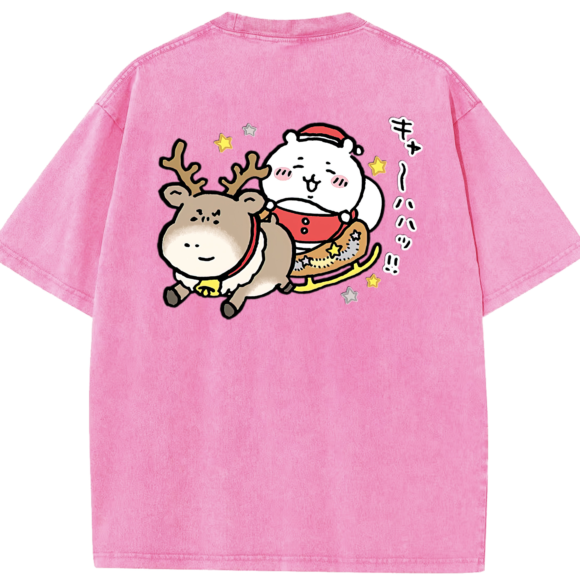 （画像用） ちいかわ ちいかわ Chii-kawa chiikawa 綿100% ヴィンテージ風 半袖Tシャツ（背面プリント）